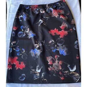 Modcloth XXL Pencil Skirt Black Floral Scuba fabric